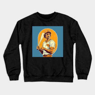 Retro Baseball Player Crewneck Sweatshirt